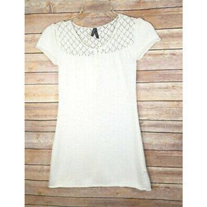 Old Navy Ivory Crochet Open Knit Sweater Dress